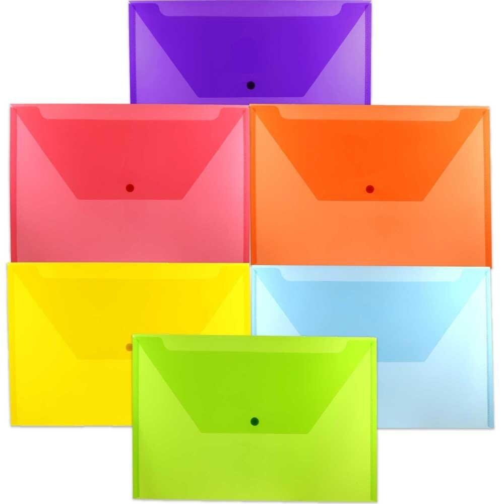 JAM Paper Plastic Envelopes A2 Size, Assorted Colors, 6/Pack - Legal  Booklet, Snap Closure - Multiple Colors/Finishes - JAM Paper Envelopes in  the Envelopes department at